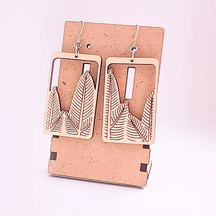 Hanafuda Style Fern Earrings